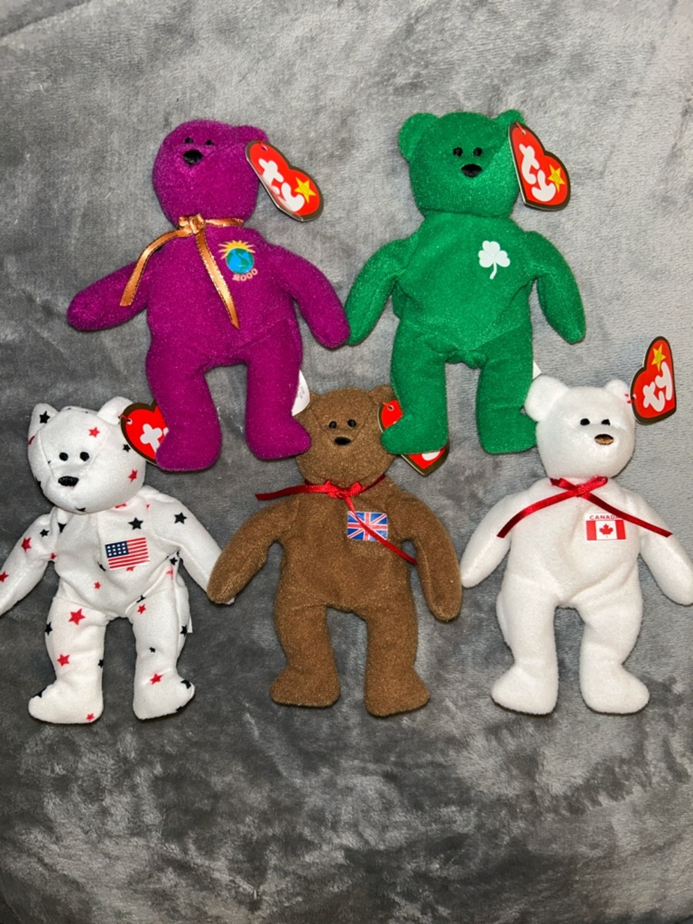Lot Of 5 Teenie Beanie Baby Bears
